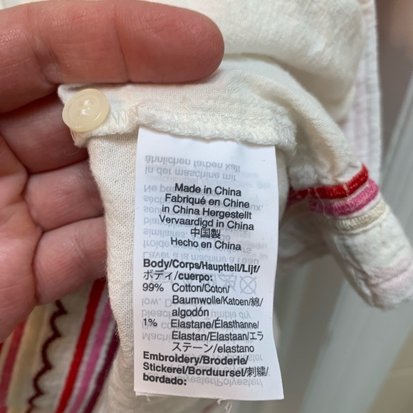 Madewell White Embroidered Sandblossom Floral Short-sleeve Top size S - Picture 7 of 10